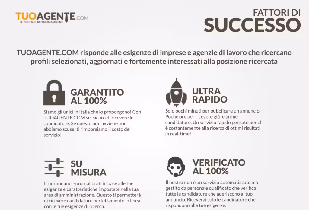 tuo agente fattori successo