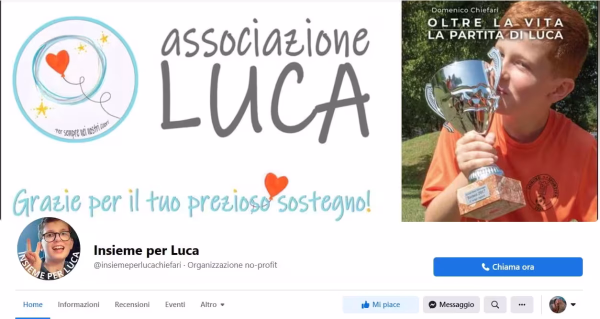 associazione insieme per luca pagina facebook