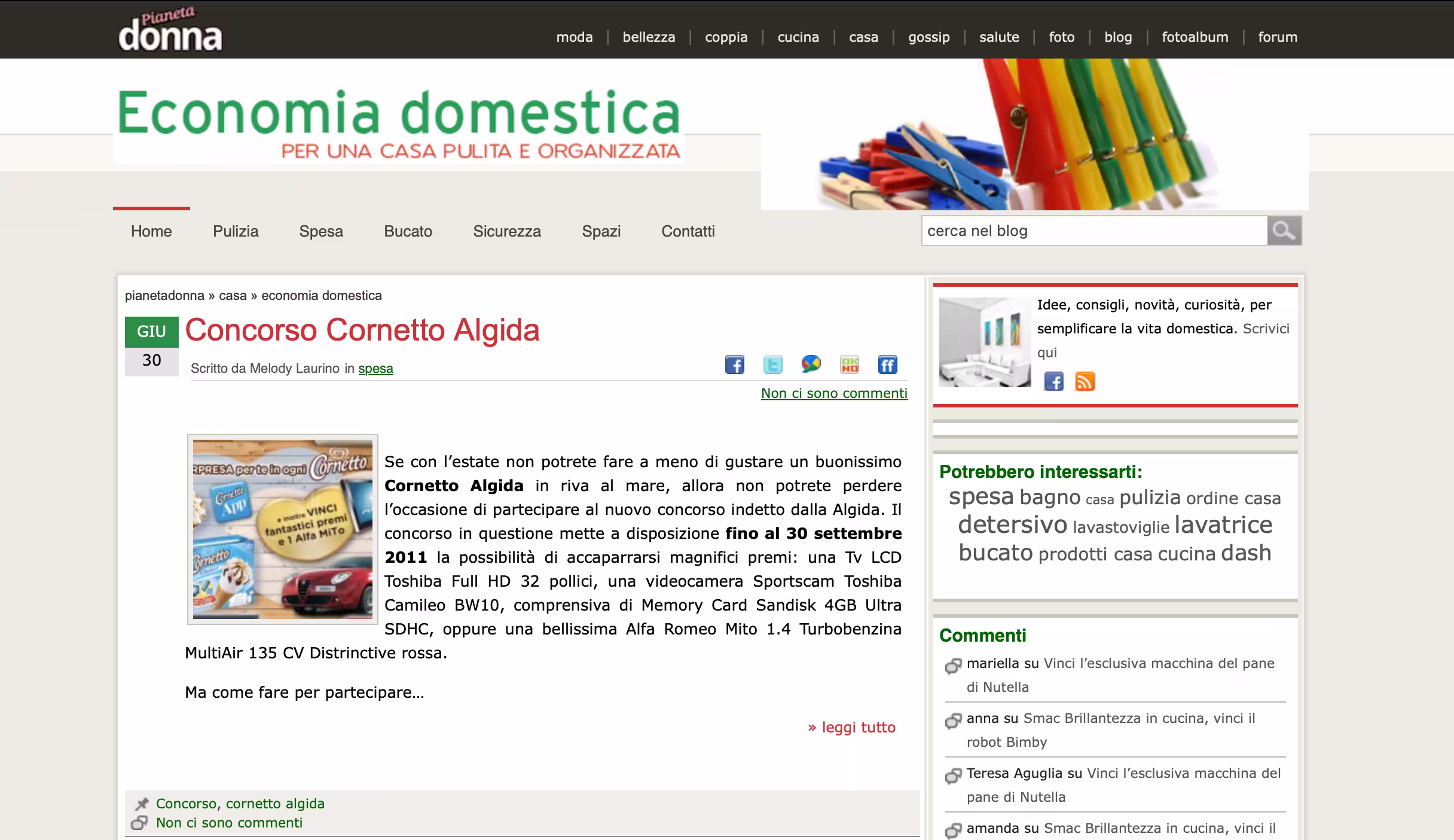 Case study Pianeta Donna 2 Blogpost economia domestica Pianeta Donna - Melody Laurino