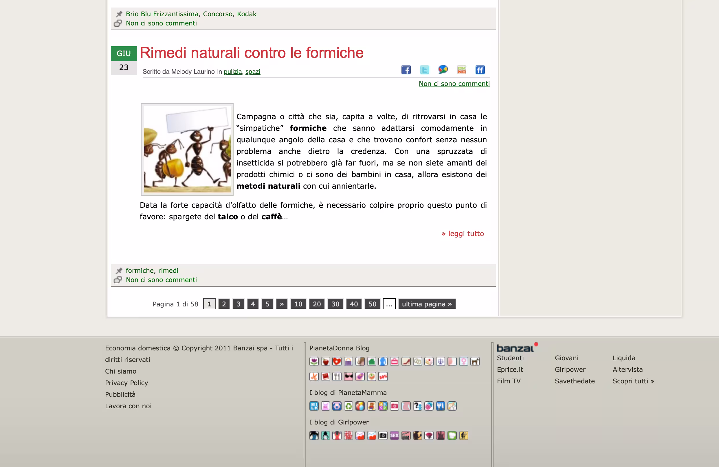 Case study Pianeta Donna 3 Blogpost economia domestica Pianeta Donna - Melody Laurino