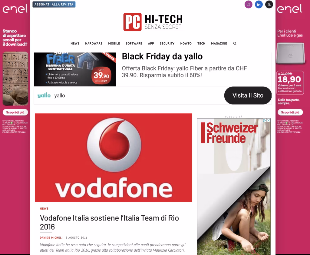 pc professionale davide micheli newsjacking olimpiadi 2016 vodafone italia supporto italia team rio