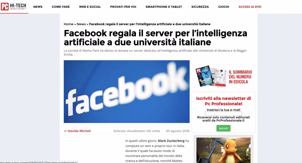 pc professionale newsjacking facebook server ai universita italiane 2016