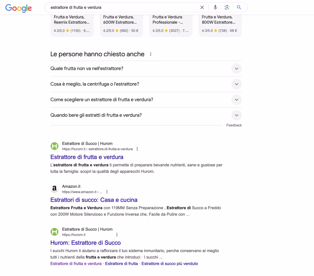 Risultati Keyword Hurom